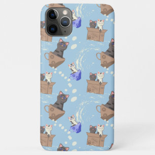 Katzen in Kiste und Milchfallen auf blau Case-Mate iPhone Hülle