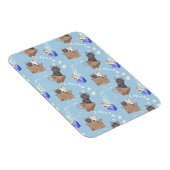 Katzen in Kiste und Milchfallen auf blau Magnet (Rechte Seite)