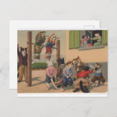 Katzen in Kostümen, Gymnastikklammer, Postkarte (Vorne/Hinten)