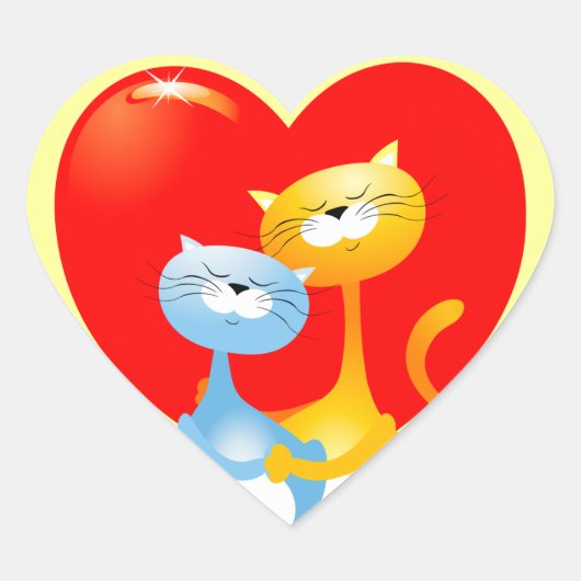 Katzen in Liebe, Aufkleber (Vorderseite)