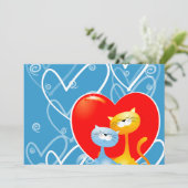 Katzen in Liebe, Einladung (Stehend Vorderseite)