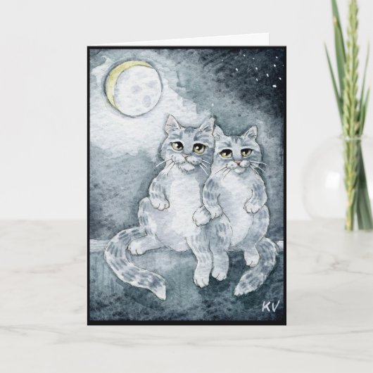 Katzen in Liebe Grußkarte Karte (Vorderseite)