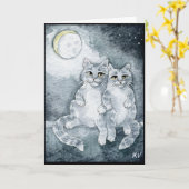 Katzen in Liebe Grußkarte Karte (Gelbe Blume)