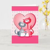 Katzen in Liebe, Grußkarte Karte (Gelbe Blume)