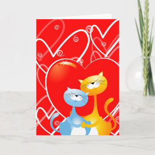 Katzen in Liebe, Grußkarte Karte
