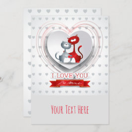 Katzen in Liebe mit dem Herzen Einladung