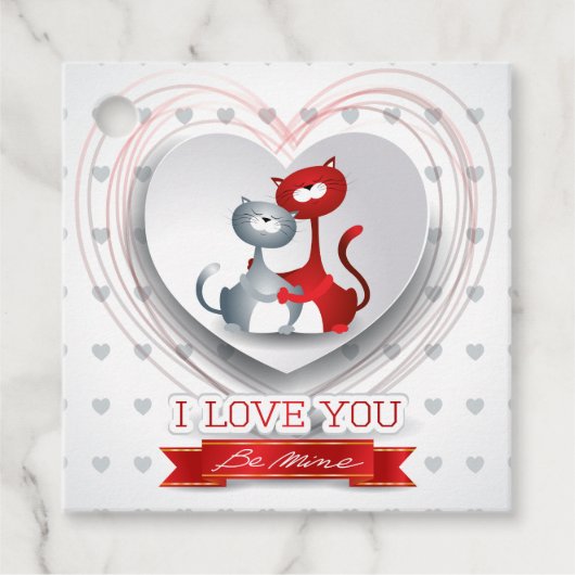 Katzen in Liebe mit dem Herzen Geschenkanhänger (Vorderseite)