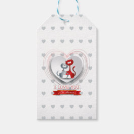 Katzen in Liebe mit dem Herzen Geschenkanhänger