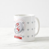Katzen in Liebe mit dem Herzen Kaffeetasse (VorderseiteRechts)