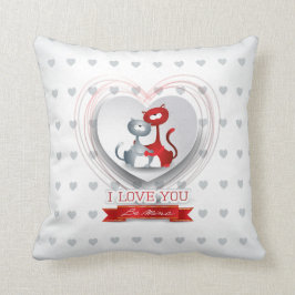 Katzen in Liebe mit dem Herzen Kissen