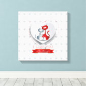 Katzen in Liebe mit dem Herzen Leinwanddruck (Insitu (Holzboden))