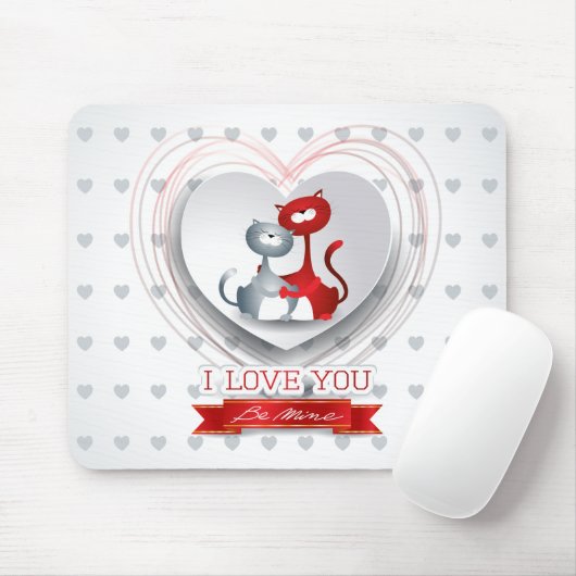 Katzen in Liebe mit dem Herzen Mousepad (Mit Mouse)