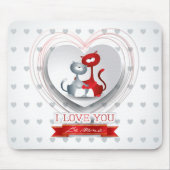 Katzen in Liebe mit dem Herzen Mousepad (Vorne)
