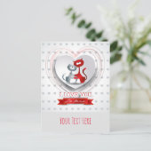 Katzen in Liebe mit dem Herzen Postkarte (Stehend Vorderseite)