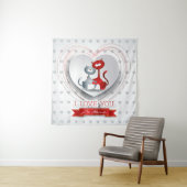 Katzen in Liebe mit dem Herzen Wandteppich (Beispiel)