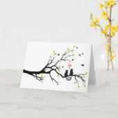 Katzen in Liebe mit den roten Herzen auf den Frühl Karte (Gelbe Blume)