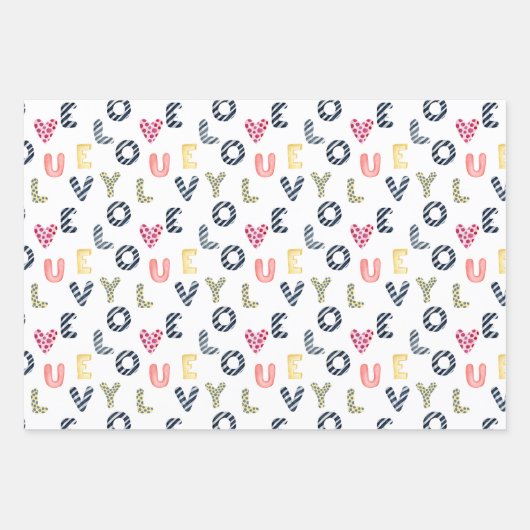 Katzen in Liebe Muster Jeder Anlass Geschenkpapier Set (Vorderseite 2)