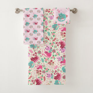 Katzen in Liebe Niedliche Haustiere Handtücher