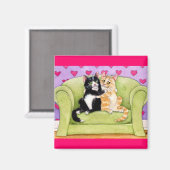 Katzen in Liebe niedlicher Magnet (Vorderseite/Rückseite)