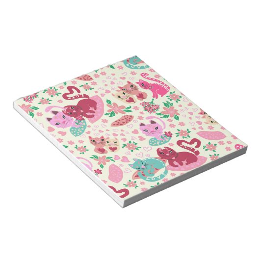 Katzen in Liebe Notepad Notizblock (angewinkelt)