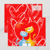 Katzen in Liebe, Postkarte (Vorne/Hinten)