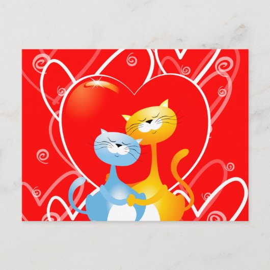 Katzen in Liebe, Postkarte (Vorderseite)