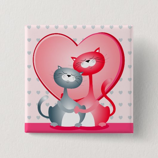 Katzen in Liebe, Schaltfläche Button (Vorderseite)