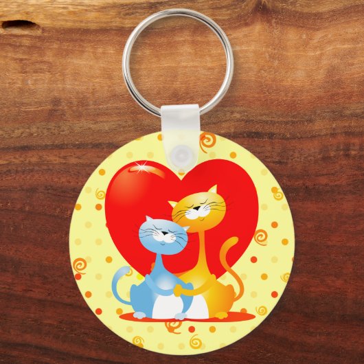 Katzen in Liebe, Schlüsselanhänger (Vorderseite)