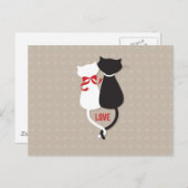 Katzen in Liebe Umgeben von Herzen Postkarte (Vorne/Hinten)