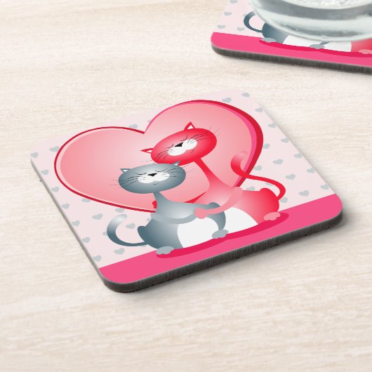 Katzen in Liebe, Untersetzer (Linke Seite)