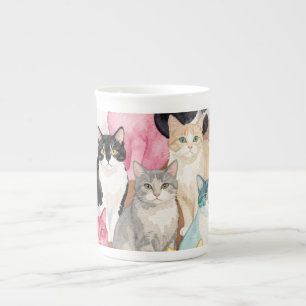 Katzen in Mehrfarbig Porzellantasse