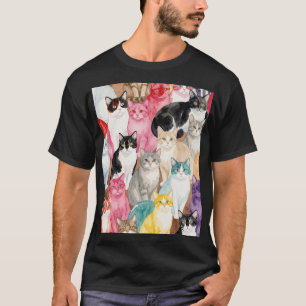 Katzen in Mehrfarbig T-Shirt