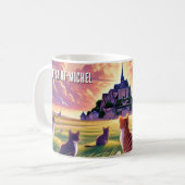 Katzen in Mont Saint-Michel Frankreich Kaffeetasse (Vorderseite Links)