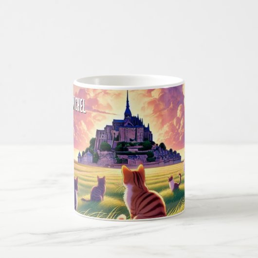 Katzen in Mont Saint-Michel Frankreich Kaffeetasse (Mittel)