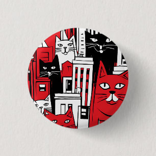 Katzen in New York Button