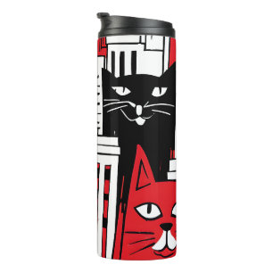 Katzen in New York Thermosbecher