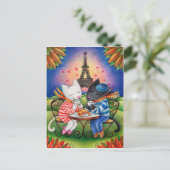Katzen in Paris Postkarte (Stehend Vorderseite)