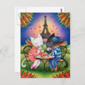 Katzen in Paris Postkarte (Vorne/Hinten)