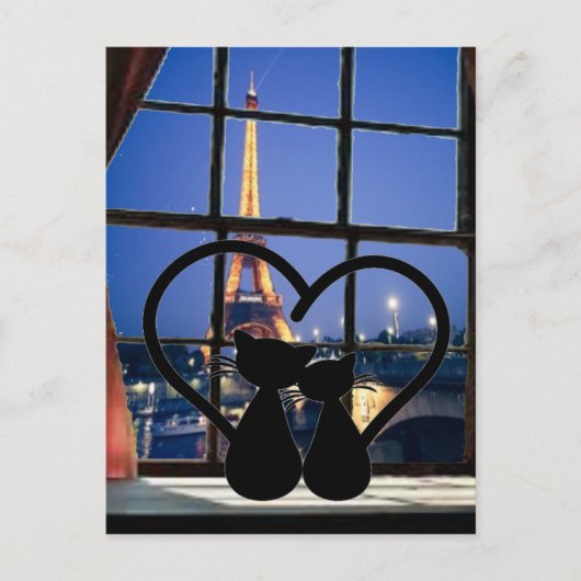 Katzen in Paris Postkarte (Vorderseite)