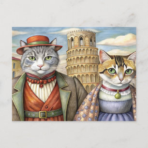 Katzen in Pisa, Italien Feiertagspostkarte