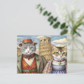 Katzen in Pisa, Italien Feiertagspostkarte (Stehend Vorderseite)