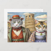 Katzen in Pisa, Italien Feiertagspostkarte (Vorne/Hinten)