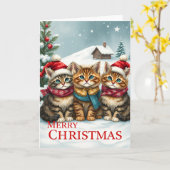 Katzen in Preppy Winter Attraktion und Hass Weihna Karte (Gelbe Blume)