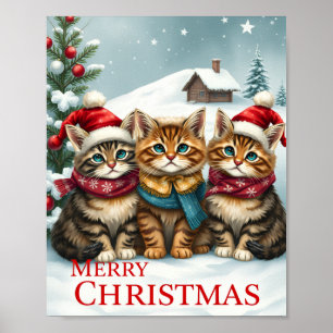 Katzen in Preppy Winter Attraktion und Hass Weihna Poster