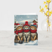 Katzen in Preppy Winter Attraktion und Hats Winter Karte (Gelbe Blume)