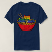 Katzen in Ramen Anime Food LGBTQ Rainbow Flag Gay T-Shirt (Design vorne)