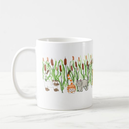 Katzen in Rohrkolben Kaffeetasse (Links)