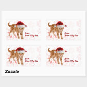 Katzen in Rot und Rosa Schneeflocke Rechteckiger Aufkleber (Blatt)