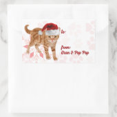 Katzen in Rot und Rosa Schneeflocke Rechteckiger Aufkleber (Tasche)