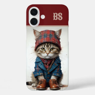 Katzen in Scottish Disguise - charmante Katzen iPhone 16 Plus Hülle